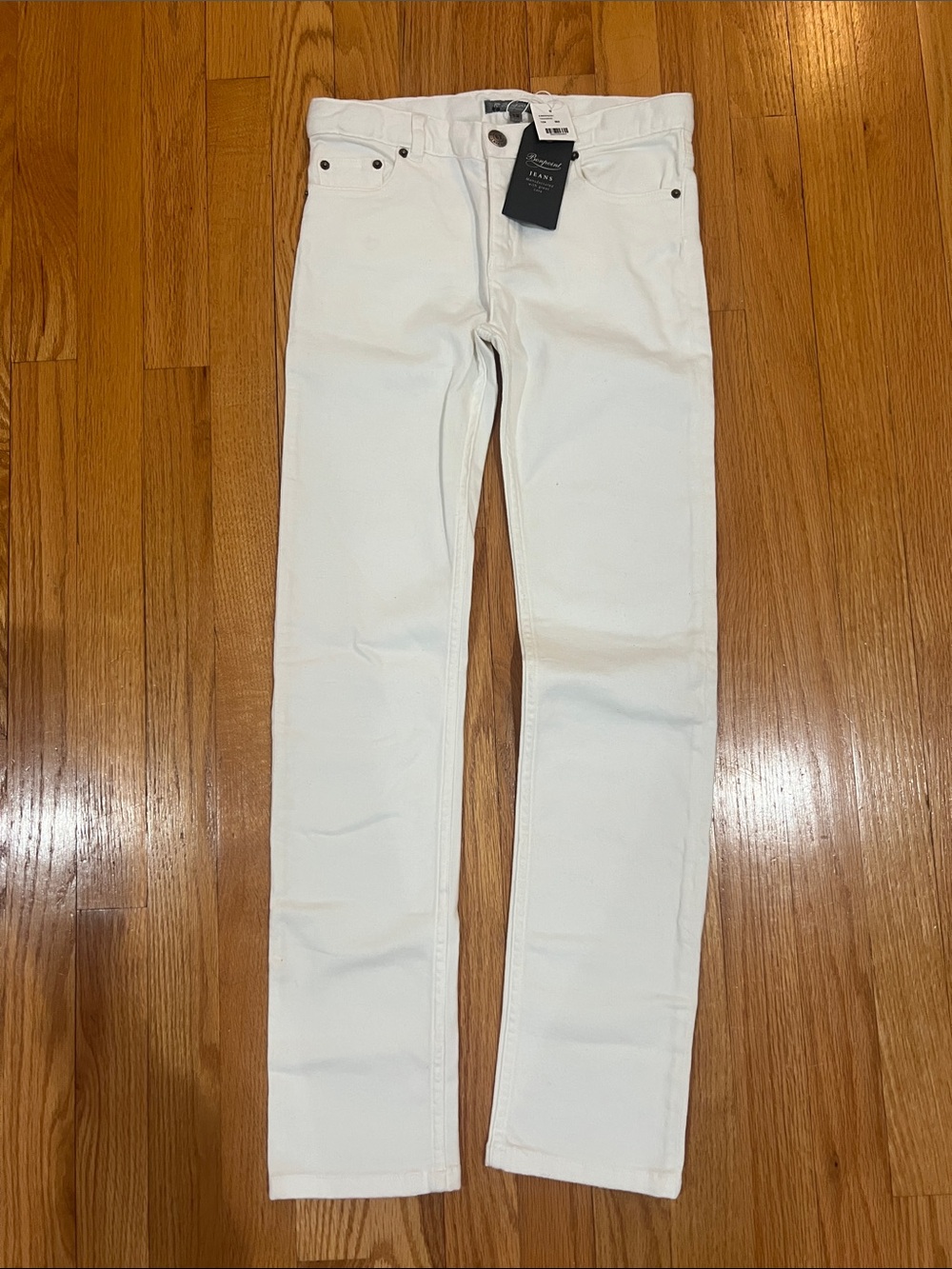 Bonpoint Kids White Slim Fit Jeans